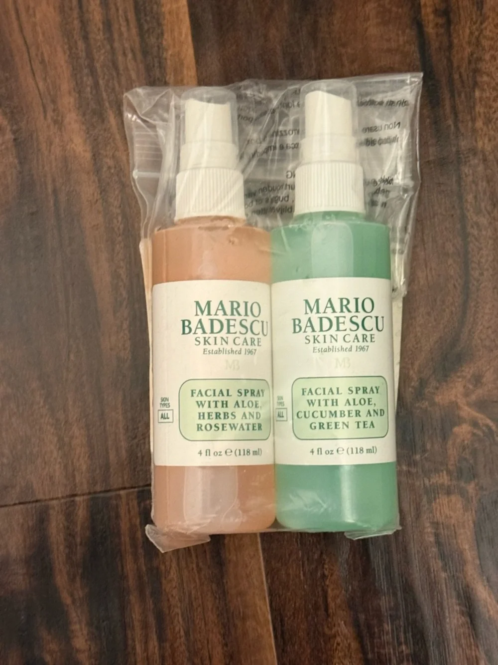 Mario Badescu Rosewater & Cucumber Facial Spray Duo (Pink, Light Green)